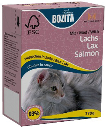 Bozita Natvoer Katten Tetra Feline Zalm chunks in sauce 370 gram 